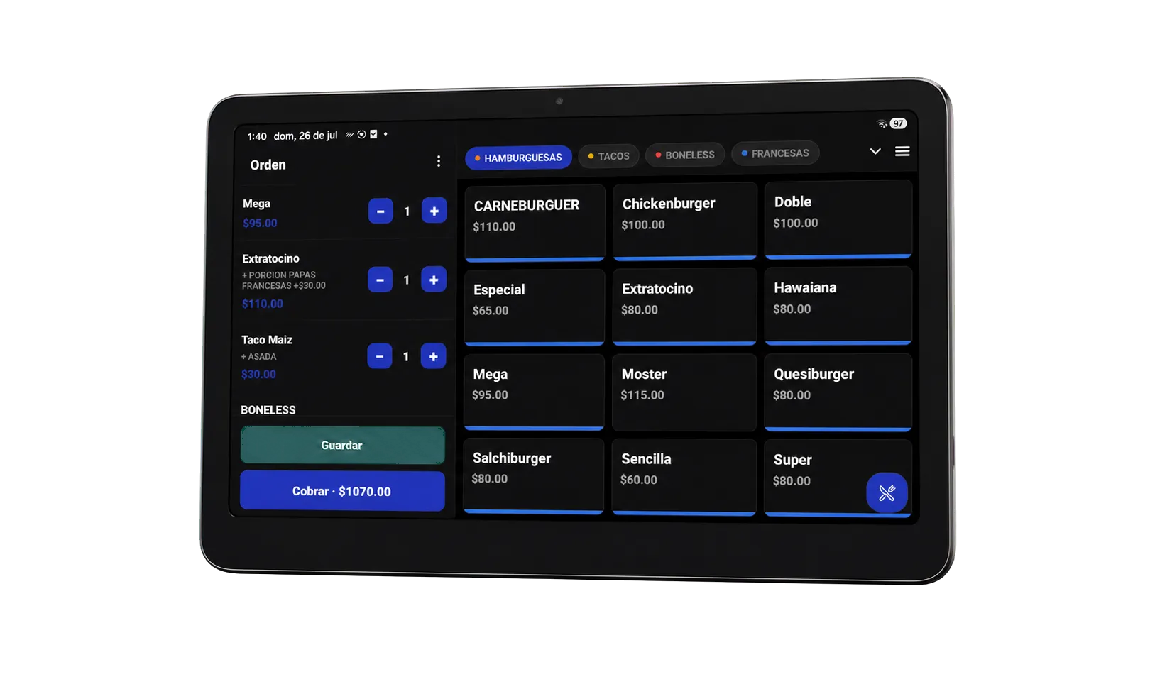 Tablet con el punto de venta de Nexo